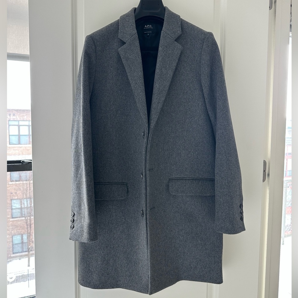 A.P.C. Visconti Overcoat Topcoat Medium Grey